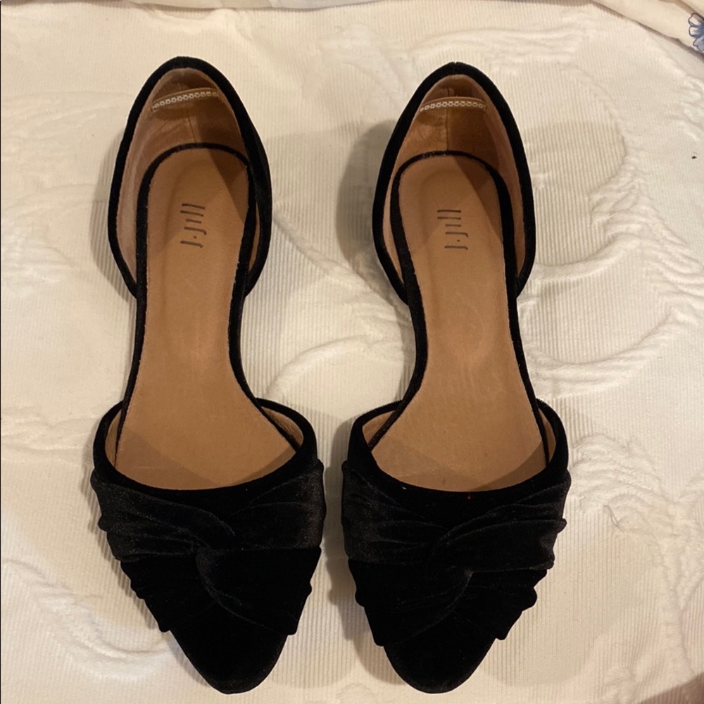 J. Jill Black Flats with Textured Toe